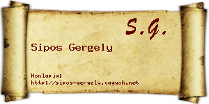 Sipos Gergely névjegykártya
